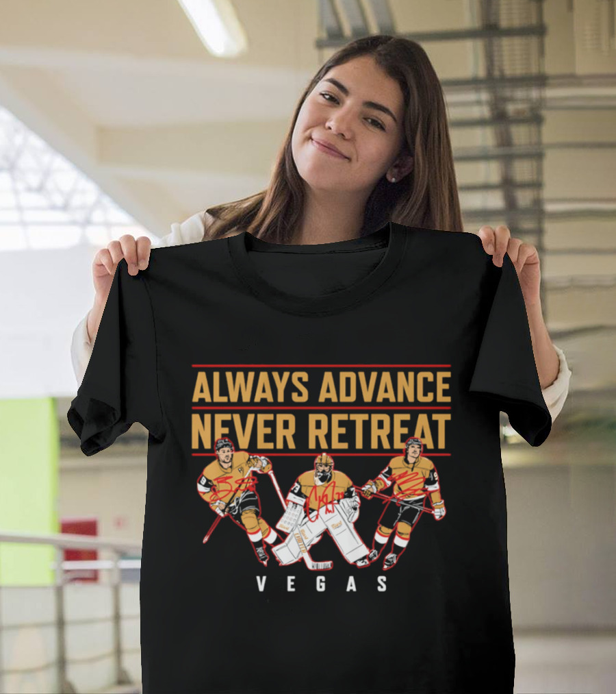 Vegas Hockey Always Advance Never Retreat Energetic Ice Skating Team Spirit T-Shirt
