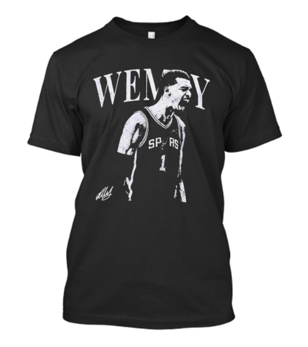 Wemby Spurs Rookie Yell Monochrome Spurs Basketball Player Wemby Energy T-Shirt