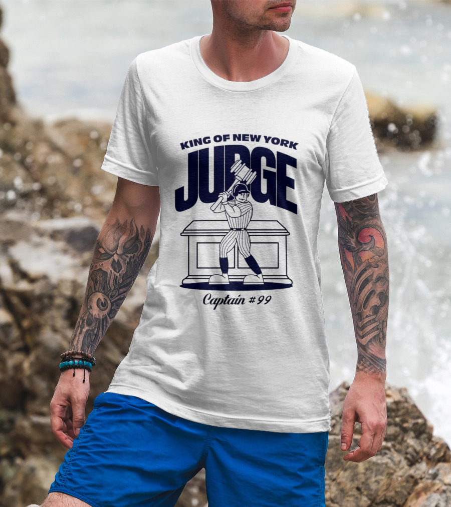 King Of New York Judge Captain #99 Toddler Yankees Superstar Cartoon T-Shirt