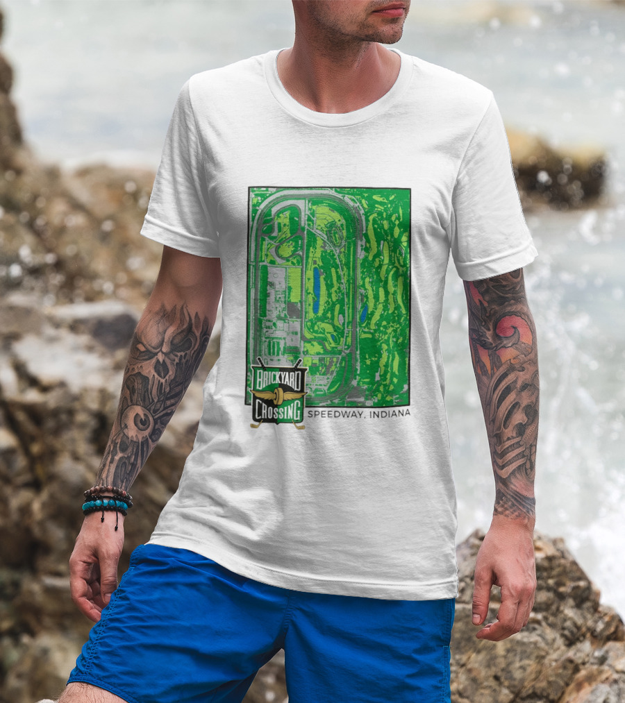 Brickyard Crossing Speedway Indiana Map Instant T-Shirt