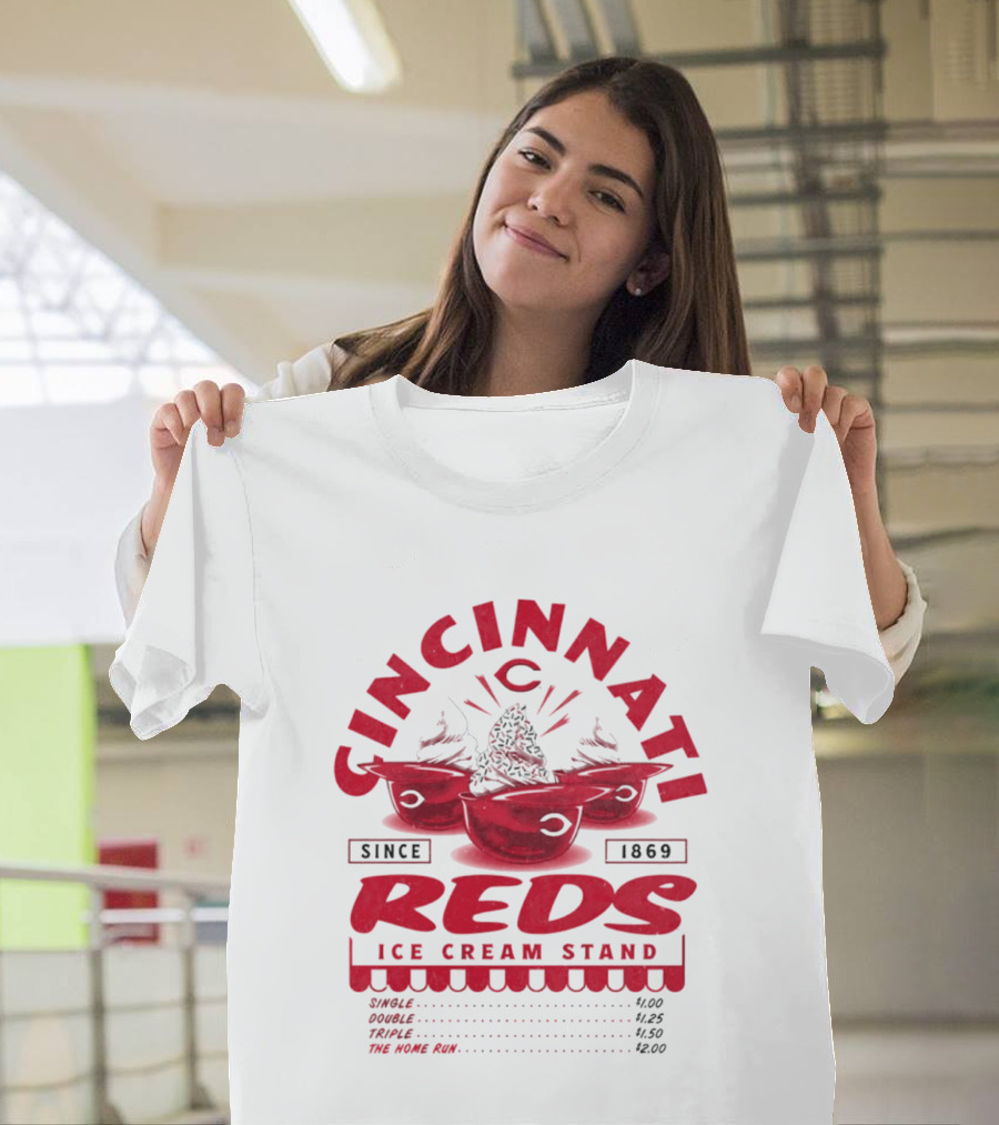 Cincinnati Reds Ice Cream Stand Since 1869 Baseball Nostalgia T-Shirt