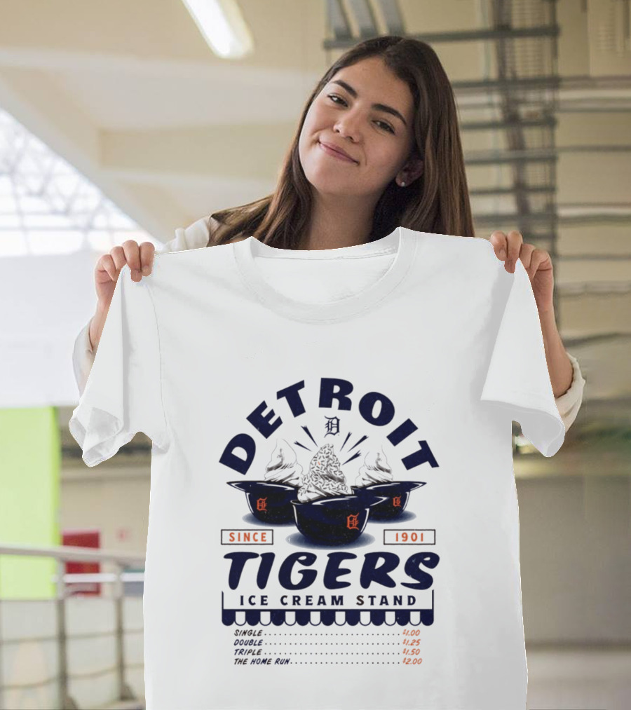 Detroit Tigers Ice Cream Stand Since 1901 Baseball Treats T-Shirt
