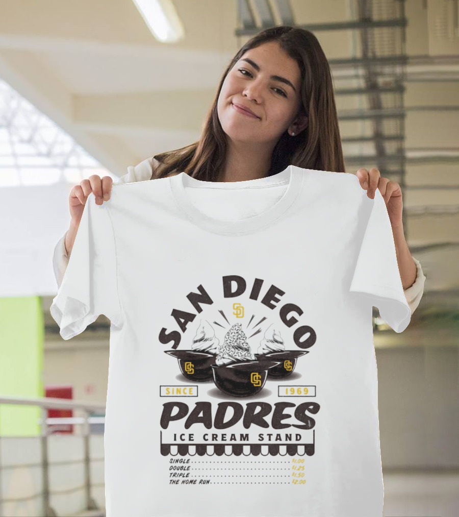 San Diego Padres Ice Cream Stand Since 1969 Baseball T-Shirt