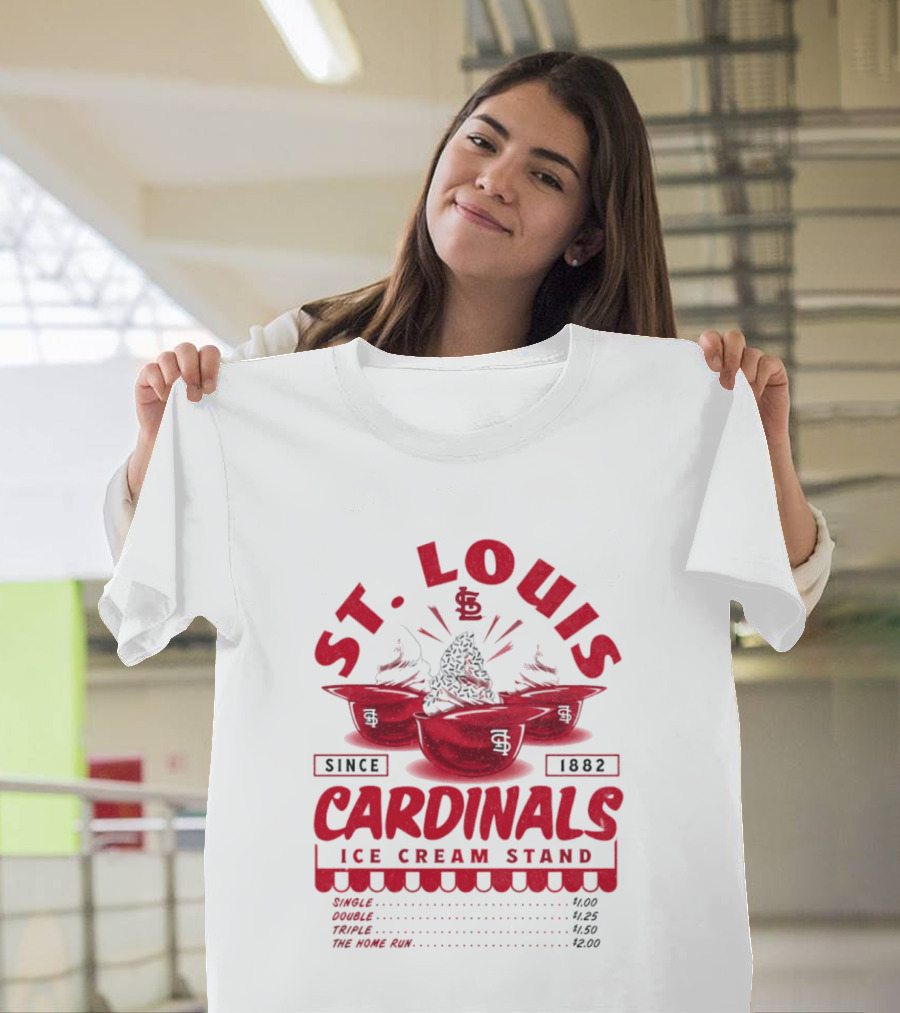 St. Louis Cardinals Ice Cream Stand Since 1882 Vintage Baseball T-Shirt