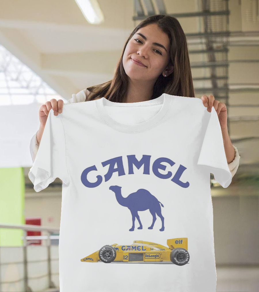 Camel F1 Racing Car With Camel Logo And Elf Branding T-Shirt