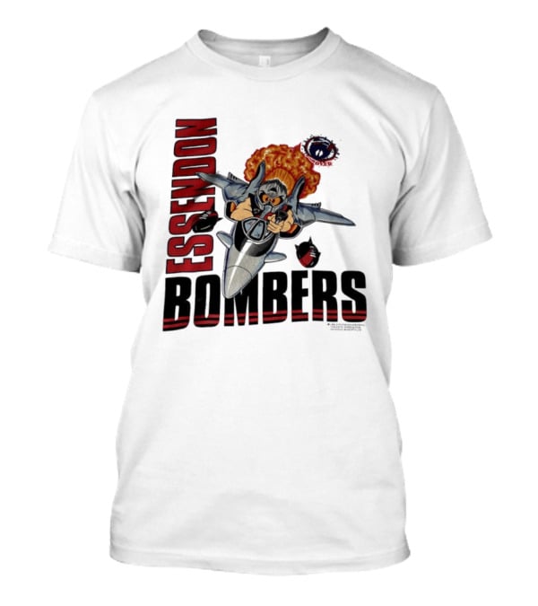 Essendon Bombers Fighter Jet Character Vintage 1992 T-Shirt