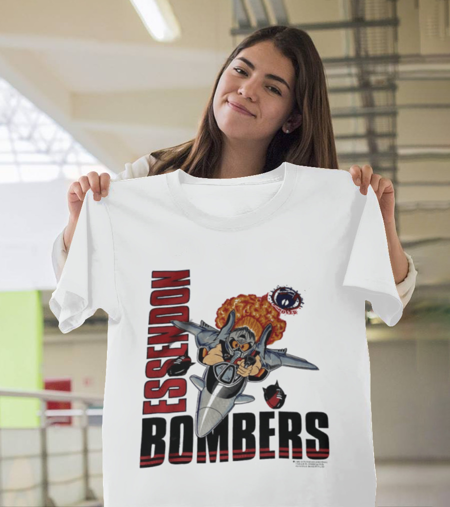 Essendon Bombers Fighter Jet Character Vintage 1992 T-Shirt
