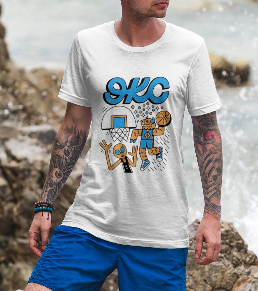 OKC Thunder Rumble Dunk Alien Basketball T-Shirt