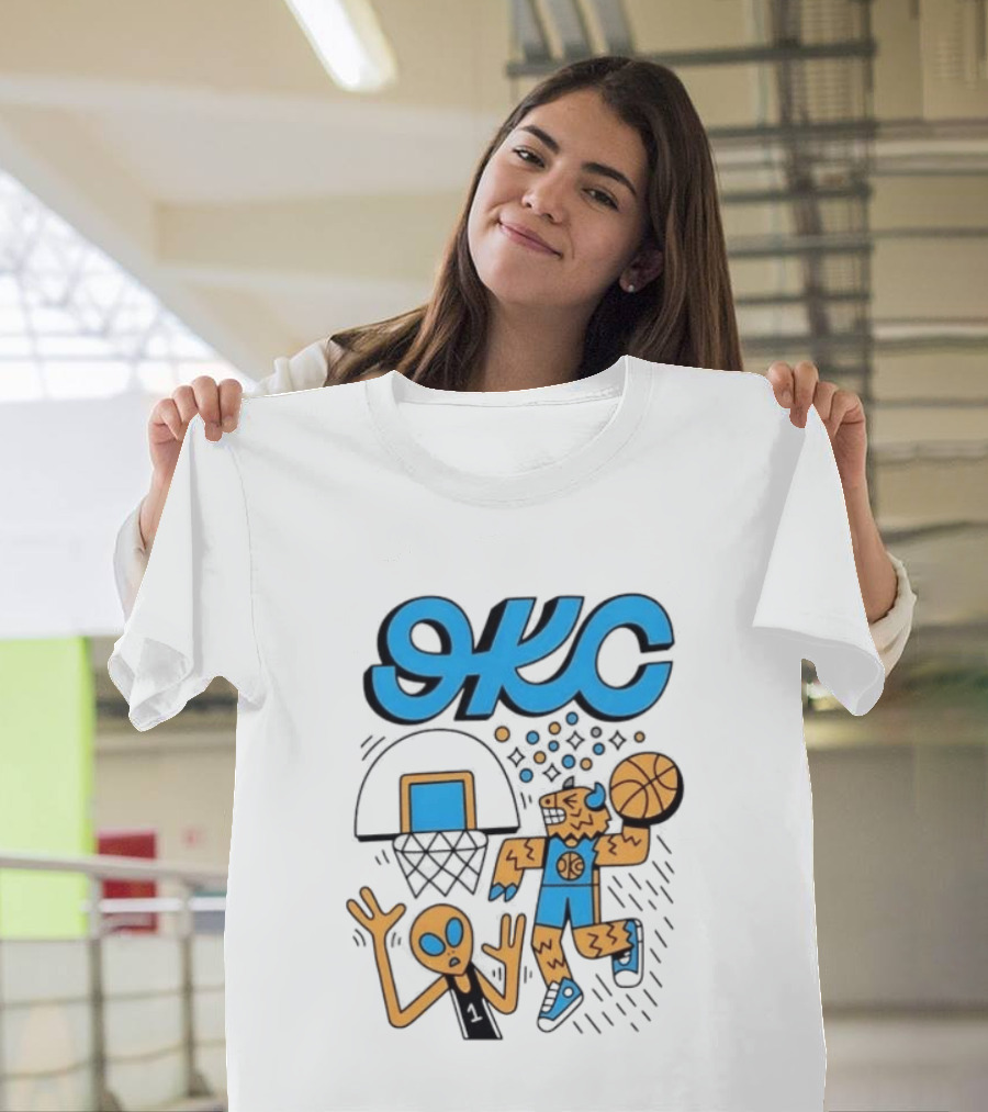 OKC Thunder Rumble Dunk Alien Basketball T-Shirt