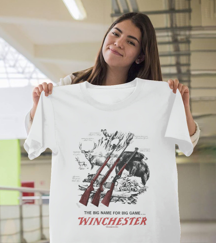 The Big Name For Big Game Winchester Heavyweight Three Rifles T-Shirt