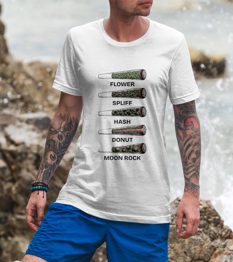 Weed Flower Spliff Hash Donut Moon Rock Smoking Styles T-Shirt