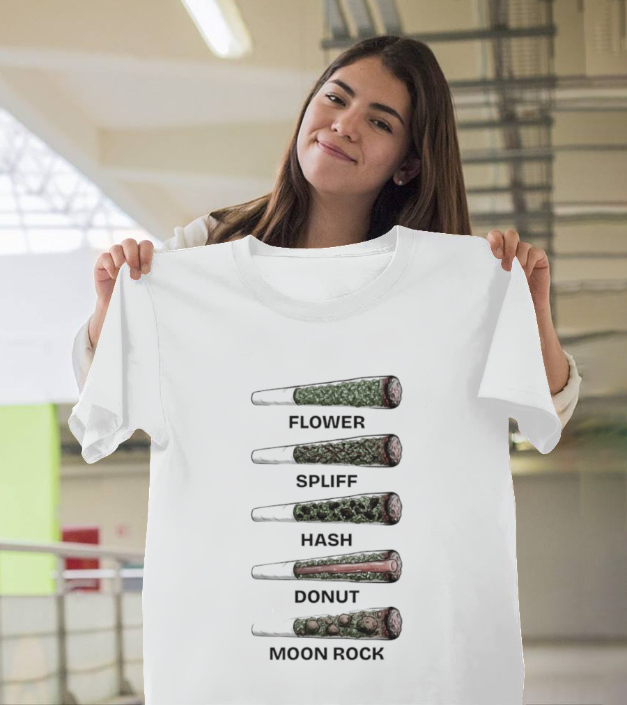 Weed Flower Spliff Hash Donut Moon Rock Smoking Styles T-Shirt