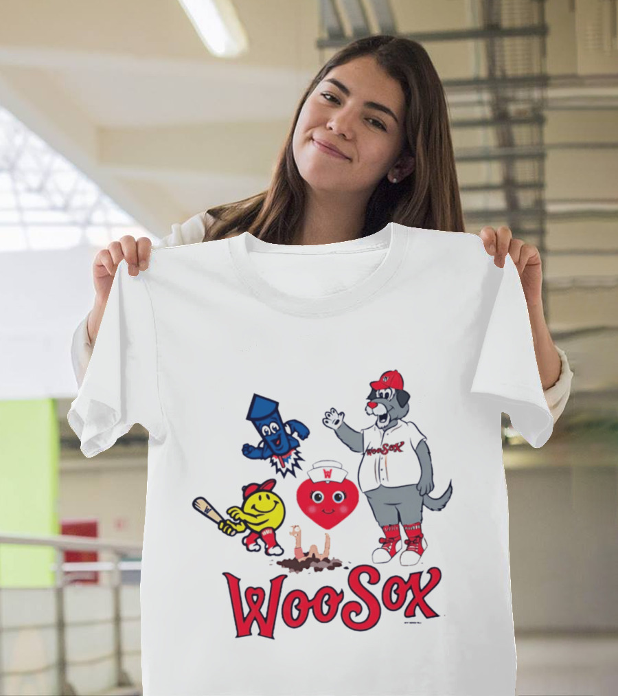 WooSox Baseball Team Central Masscots Characters T-Shirt
