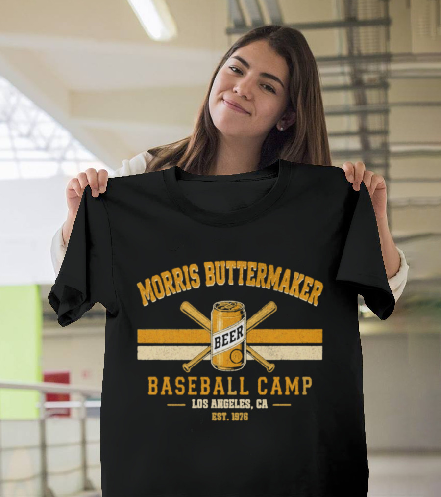 Morris Buttermaker Beer Baseball Camp Los Angeles CA Est. 1976 T-Shirt
