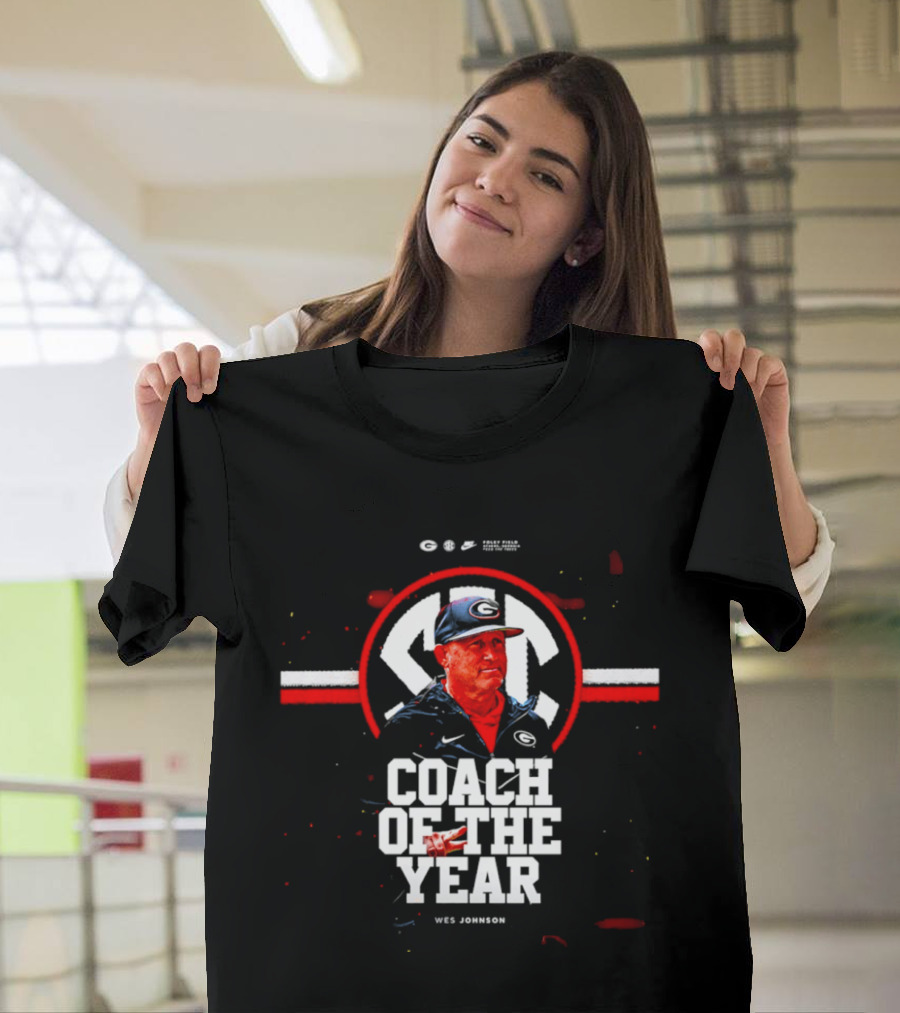 SEC Wes Johnson Coach Of The Year 2026 Georgia Bulldogs T-Shirt