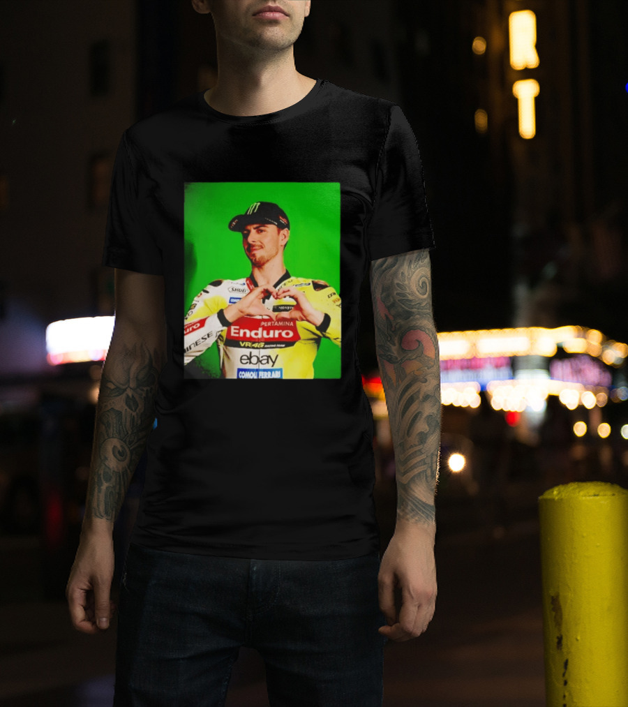 Valentino Rossi Motogp Legend Heart Sign VR46 Enduro Racing Yellow T-Shirt