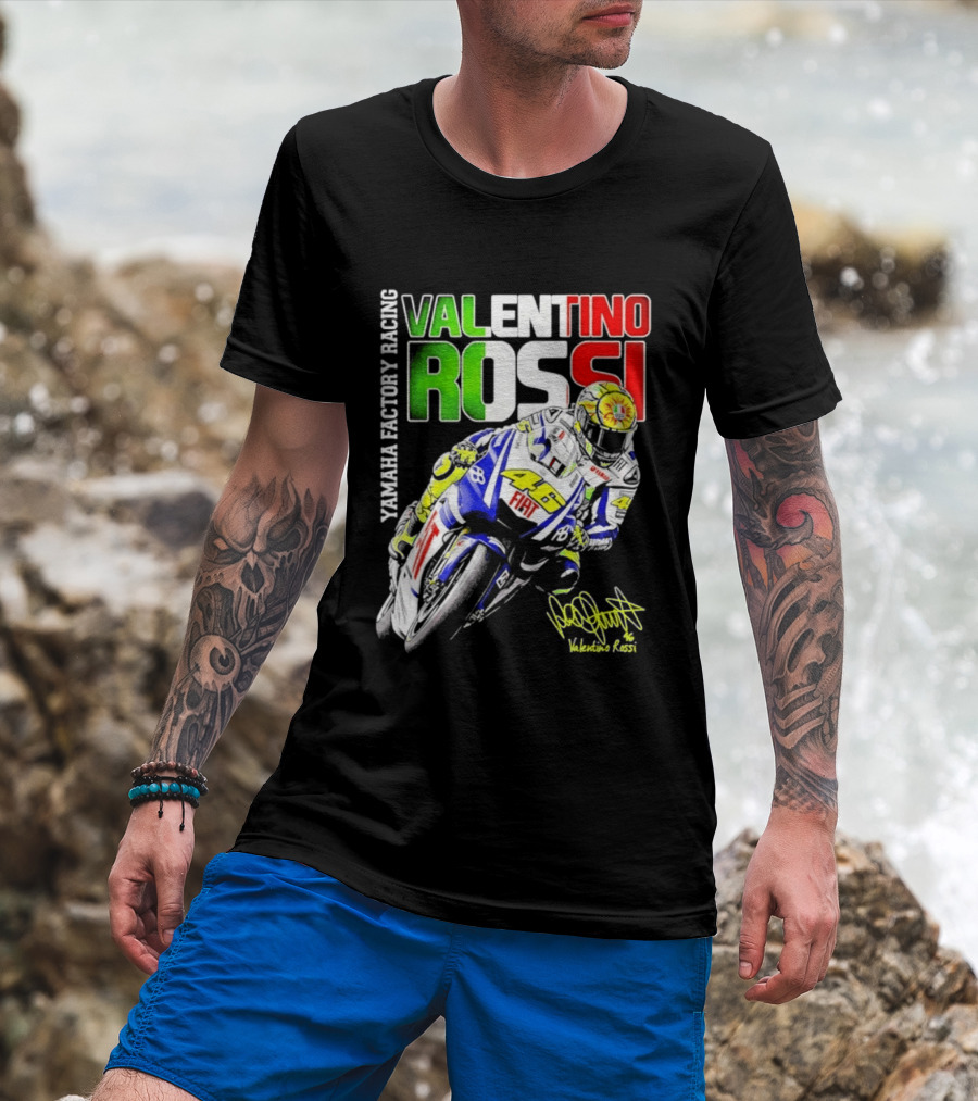 Valentino Rossi Yamaha Factory Racing Motogp Fiat Racing T-Shirt