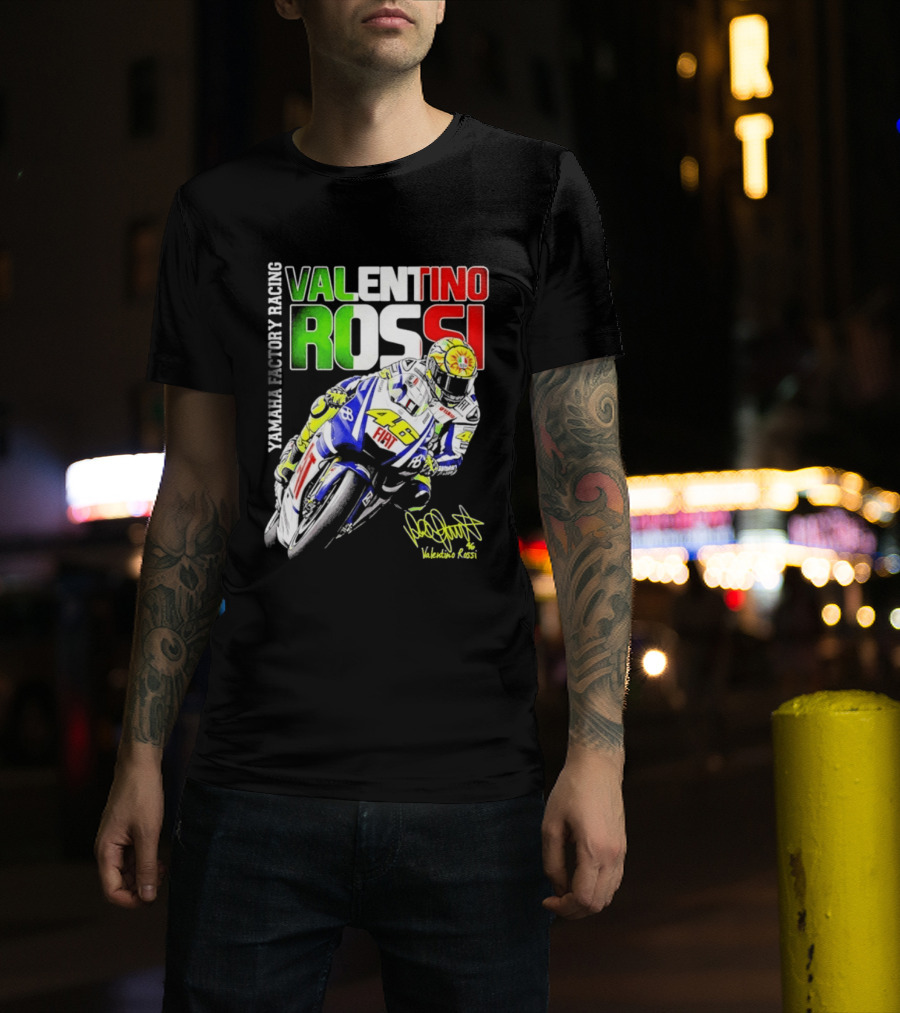 Valentino Rossi Yamaha Factory Racing Motogp Fiat Racing T-Shirt