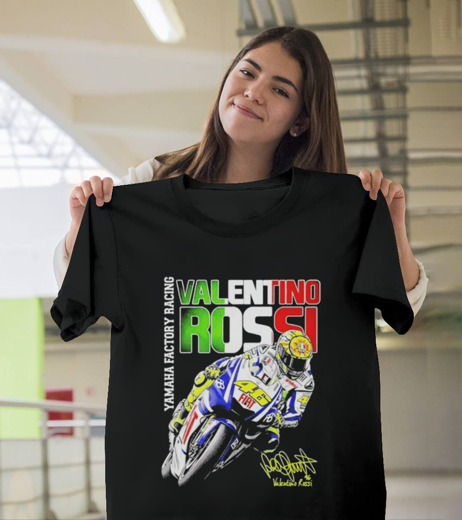 Valentino Rossi Yamaha Factory Racing Motogp Fiat Racing T-Shirt