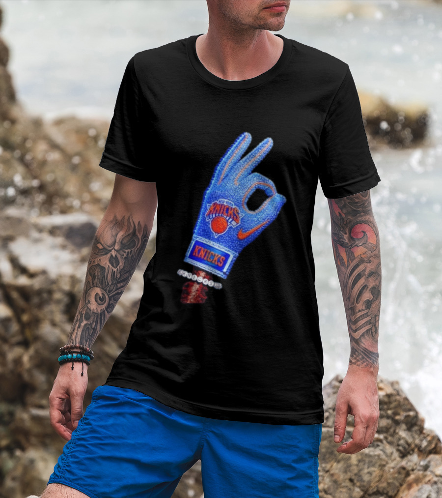 Drake Iceman New York Knicks Hand Glove Basketball T-Shirt