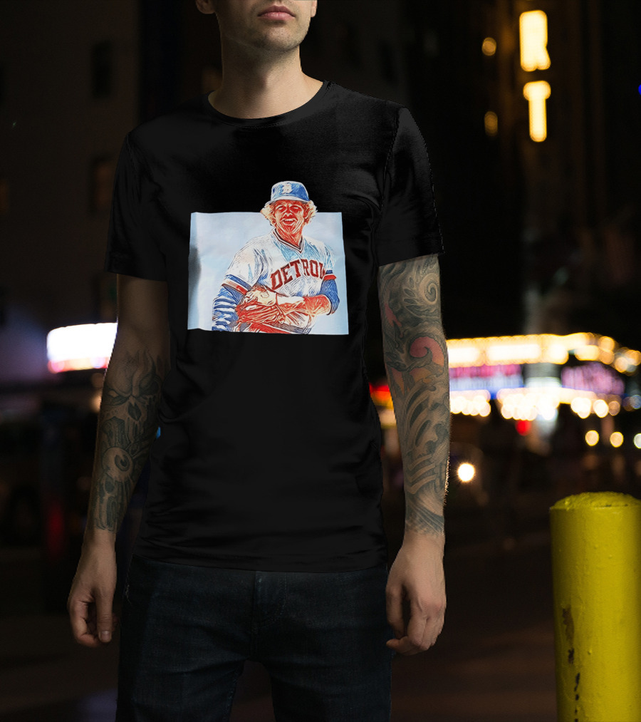 Detroit Tigers Mark Fidrych Vintage Baseball T-Shirt