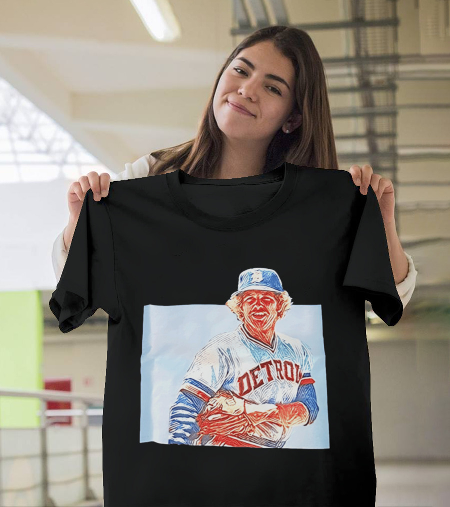 Detroit Tigers Mark Fidrych Vintage Baseball T-Shirt