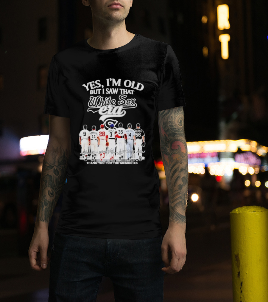 Yes I'm Old But I Saw That White Sox Era Players Skyline T-Shirt