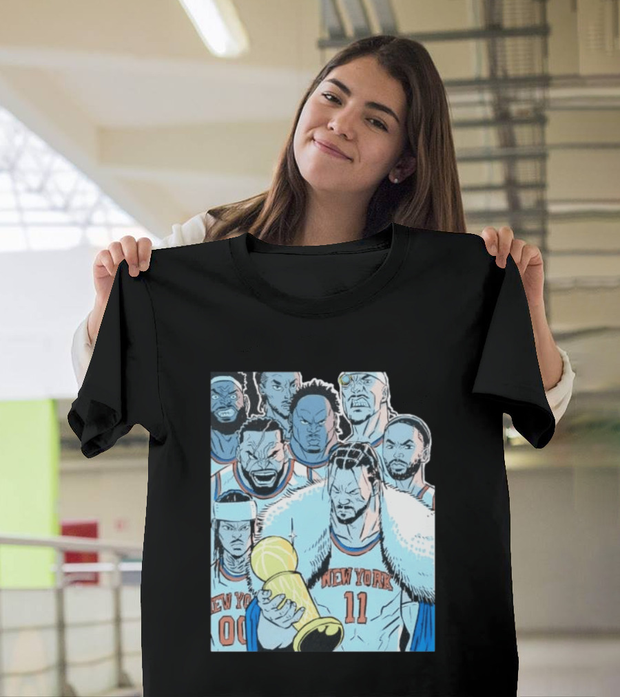 New York Knicks 2026 Invincible Indefensible Trophy Comic Style Basketball Team T-Shirt