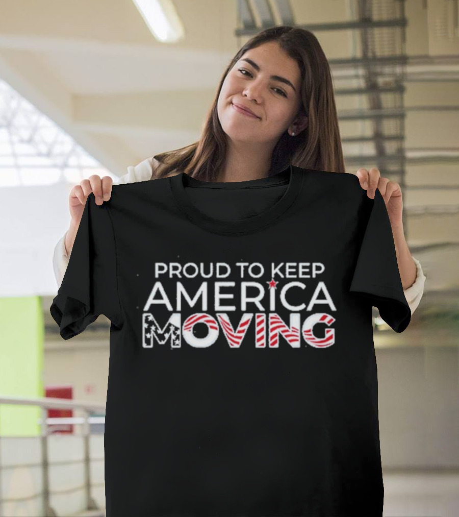 Proud To Keep America Moving Patriotic Candy Cane T-Shirt