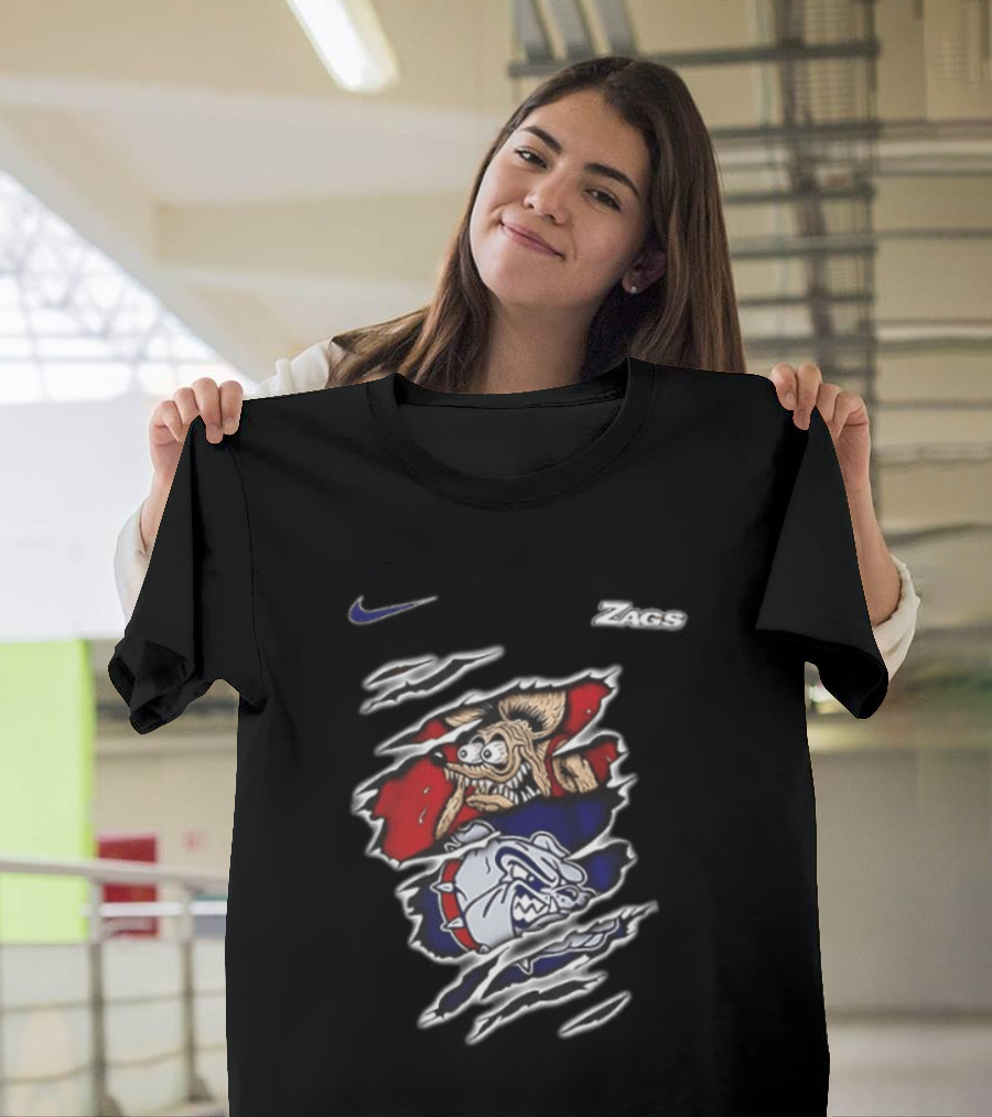 Gonzaga Bulldogs Rat Fink Nike Zags Built Not To Bow T-Shirt