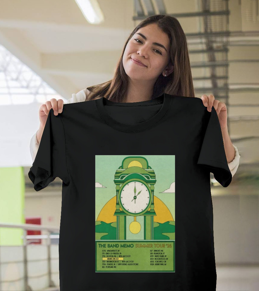 The Band Memo Summer Tour 2026 Amagansett King Of Prussia Boston Washington Missoula Portland Amherst Killington Woodstock Toronto Asbury Park T-Shirt