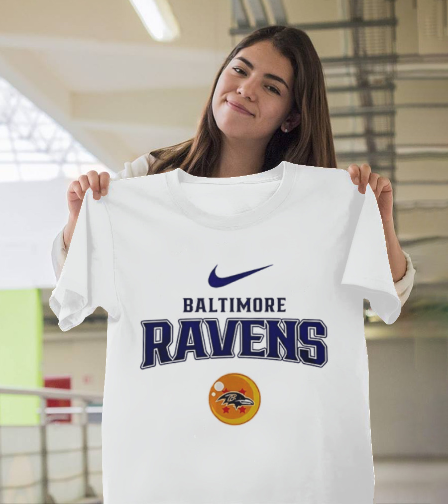 Baltimore Ravens Nike Dragon Ball Z Collaboration With Goku Capsule T-Shirt