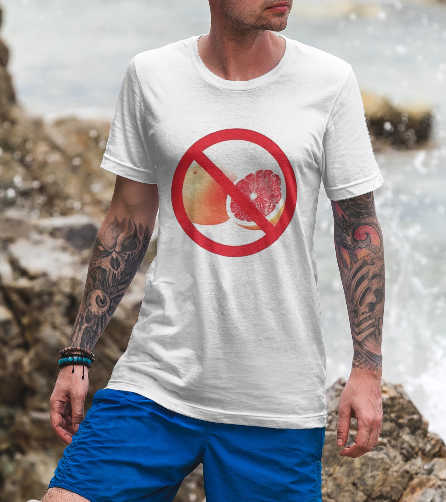 Grapefruit Prohibition Medical Alert Symbol Drug Interaction Caution T-Shirt