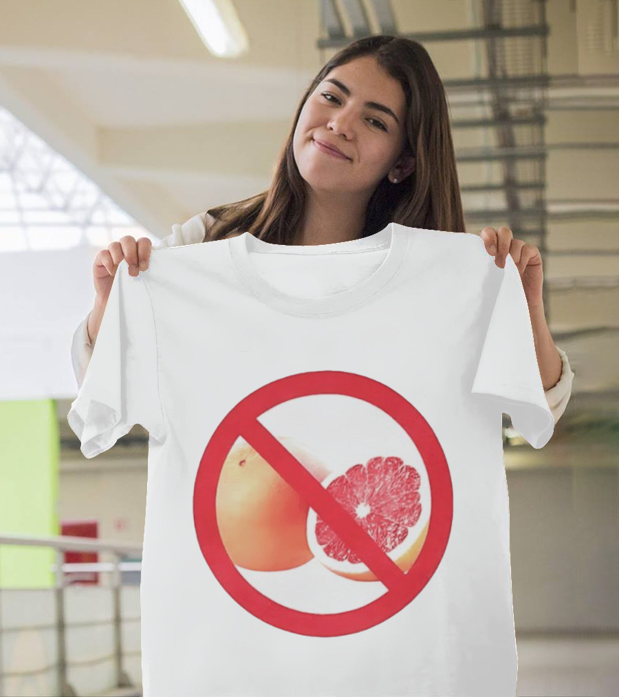 Grapefruit Prohibition Medical Alert Symbol Drug Interaction Caution T-Shirt
