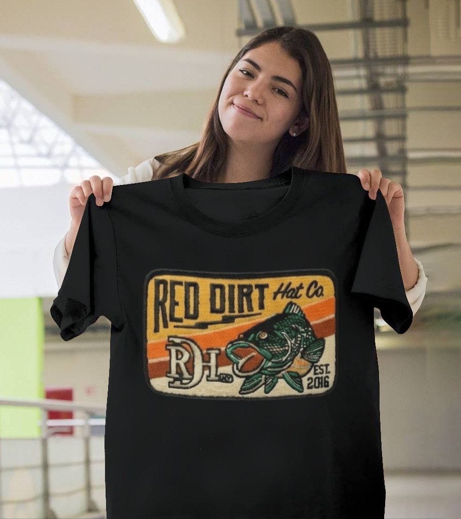 Red Dirt Hat Co Fish Patch RDH Est 2016 T-Shirt