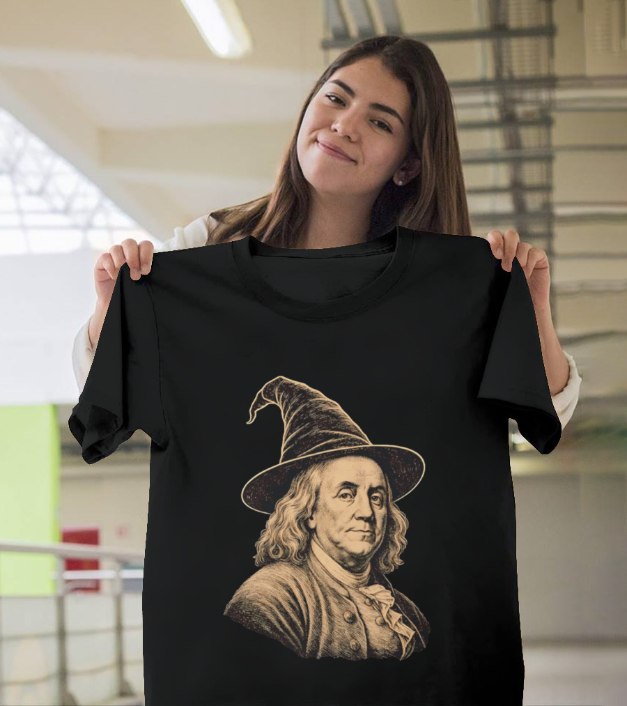Wizard Benjamin Franklin Witch Hat T-Shirt
