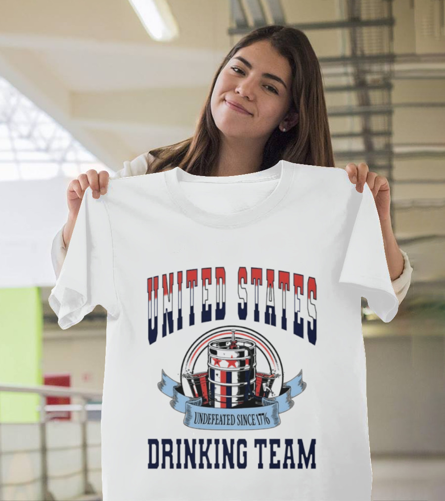 United States Drinking Team Undefeated Since 1776 Beer Barrel T-Shirt