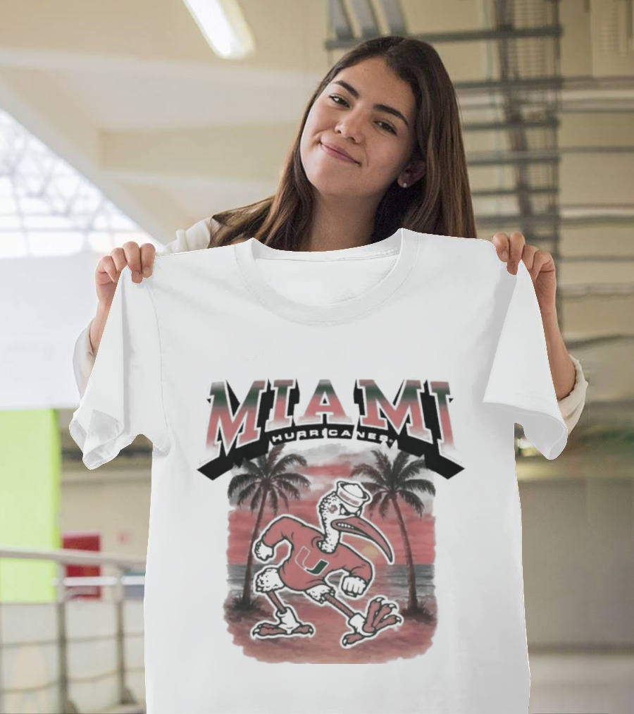 Miami Hurricanes NCAA Sebastian Fire Alarm Sunset Palms T-Shirt
