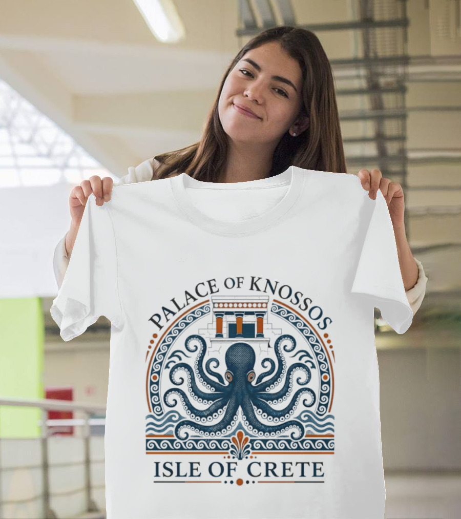Palace Of Knossos Octopus Motif Isle Of Crete T-Shirt
