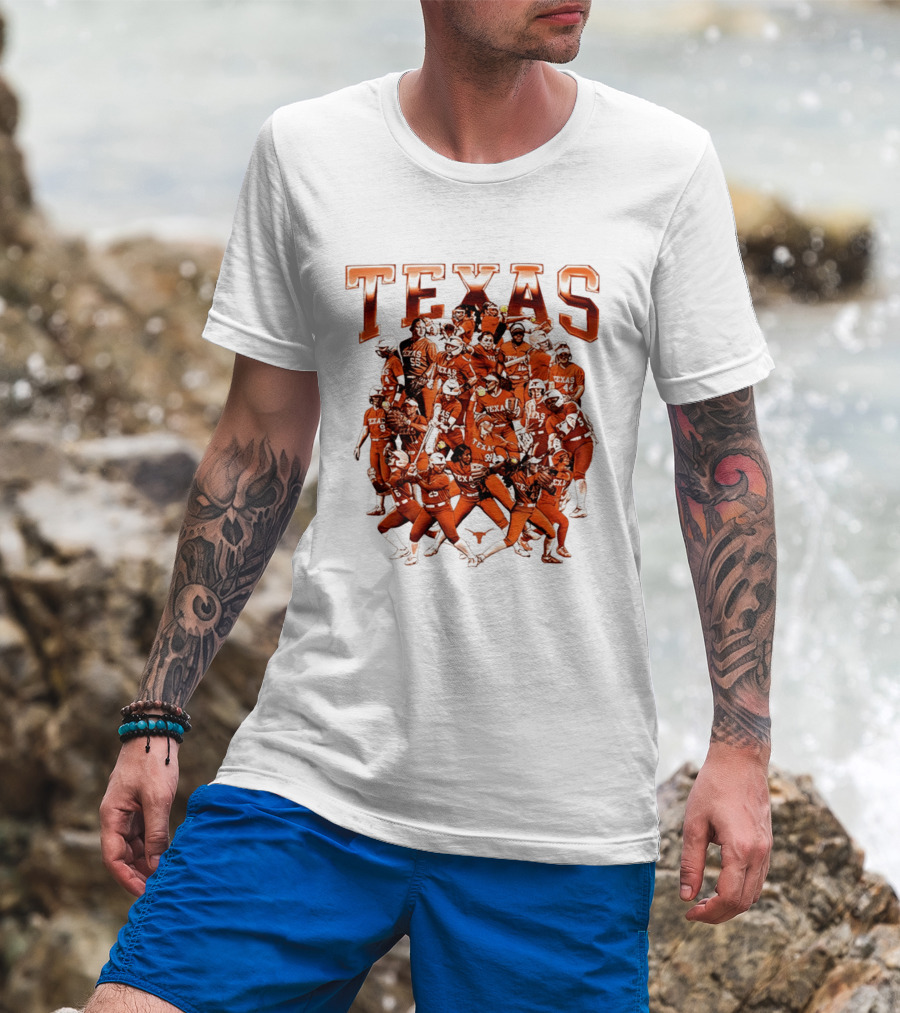 Texas Longhorns Softball Team Collage NCAA Sports Apparel Fan Gear T-Shirt