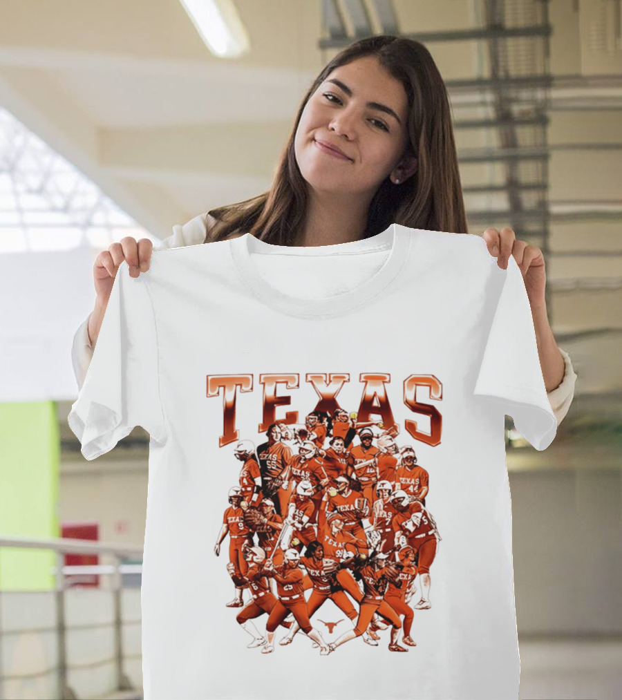 Texas Longhorns Softball Team Collage NCAA Sports Apparel Fan Gear T-Shirt