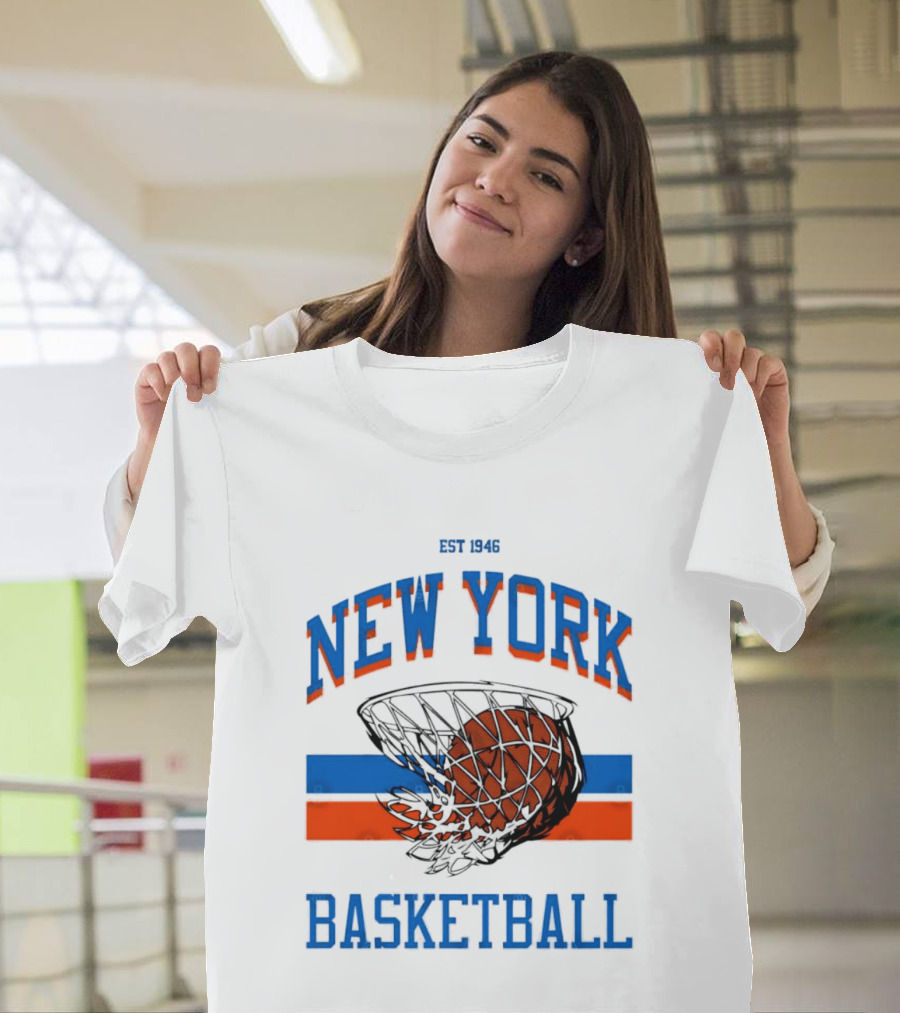 New York Basketball Est 1946 Slam Dunk Net T-Shirt