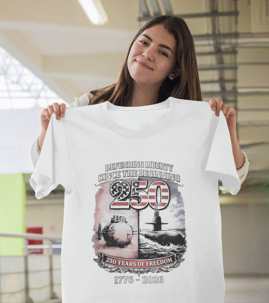 Defending Liberty Since The Beginning 250 Years Of Freedom 1776 2026 US Flag T-Shirt