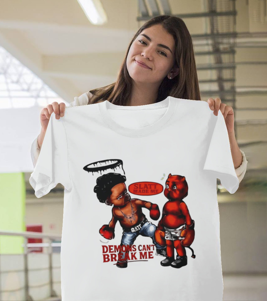 Demons Can't Break Me Slatt Made Me Boxing Halo Devil T-Shirt