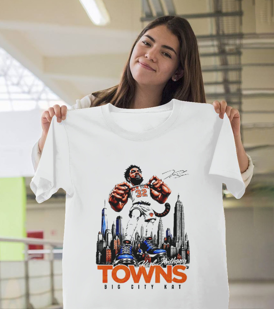 Karl Anthony Towns Big City Kat New York Knicks 32 T-Shirt