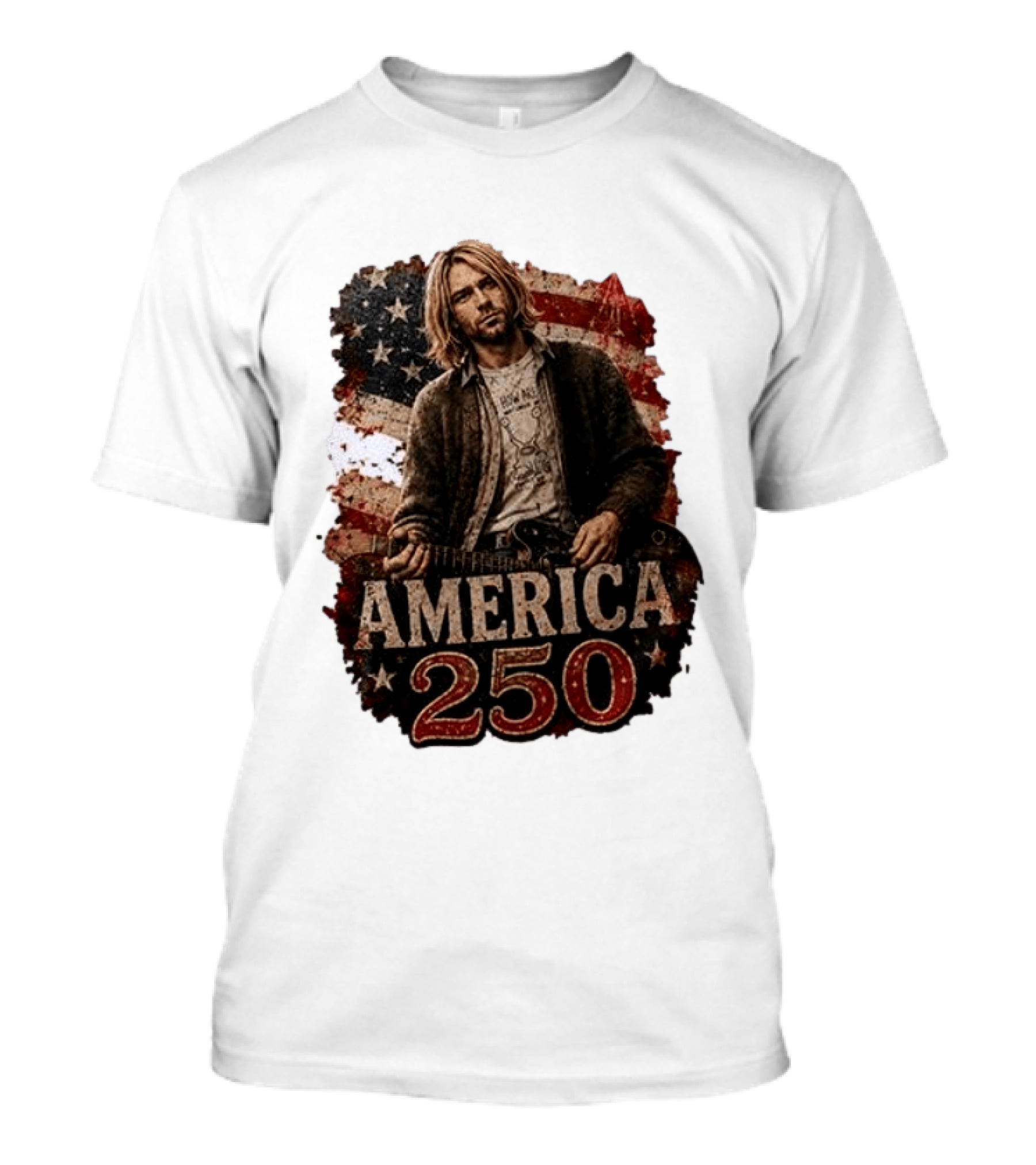America 250 Years Of Freedom I Love America Kurt Cobain T-Shirt