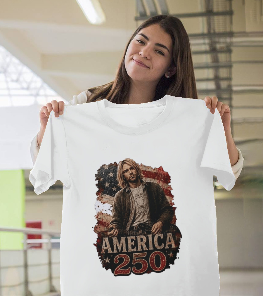America 250 Years Of Freedom I Love America Kurt Cobain T-Shirt