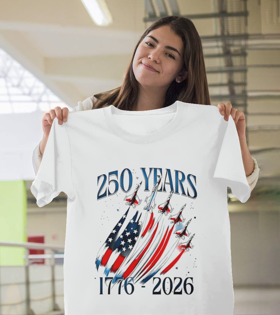 250 Years United States Independence Day 1776 2026 Fighter Jets Sestercentennial T-Shirt