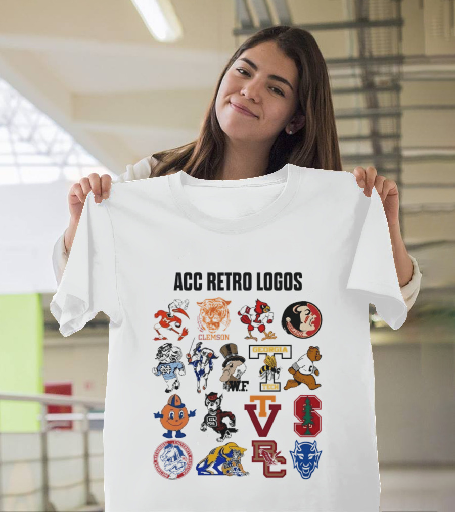 ACC Retro Logos Clemson WF VT VC T-Shirt