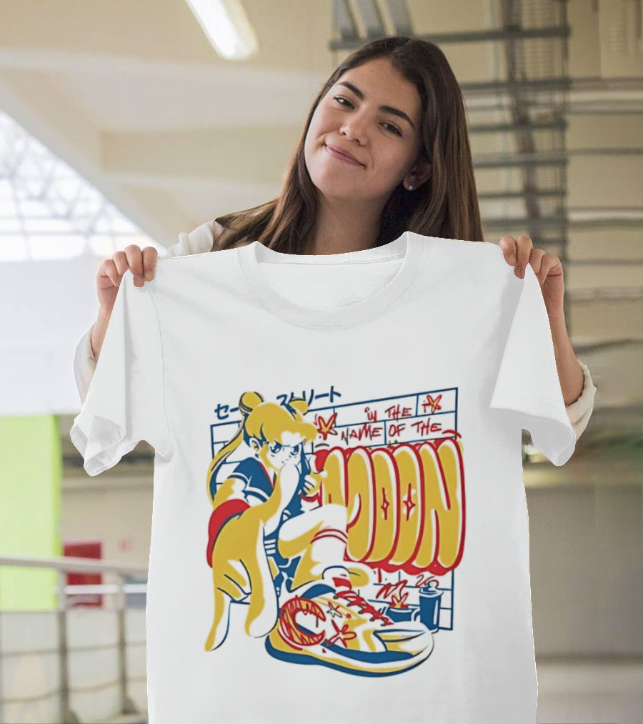 Sailor Moon Urban Scout In The Name Of The Moon Graffiti Style Sneakers T-Shirt
